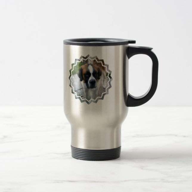 Tasse inoxydable de voyage de photo de St Bernard (Droit)
