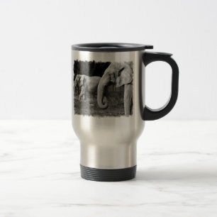 Tasse inoxydable de voyage d'éléphants asiatiques