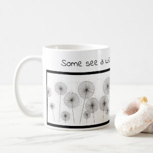 Tasse inspirée avec des pissenlits