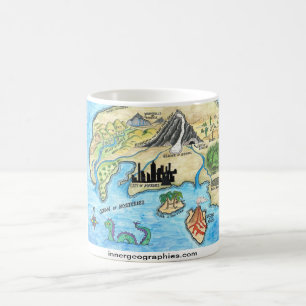 Tasse intérieure de carte de géographies