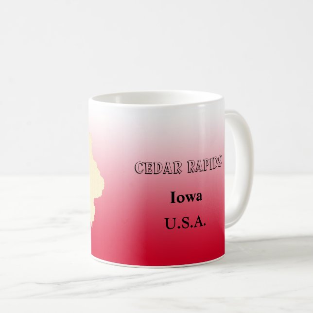 Tasse - Iowa Staat Karte mit Stadt (VorderseiteRechts)