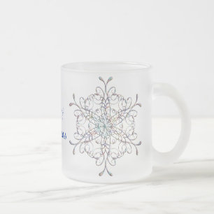 Tasse iridescente de flocon de neige