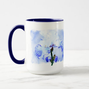Tasse Iris Arborés - Bleu Et Blanc