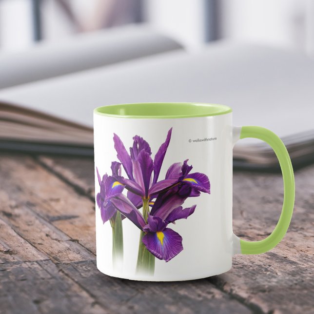 Tasse Iris Purple Sensation Néerlandaise (Dutch Iris Purple Sensation 11 oz Coffee Mug Cover Photo.)