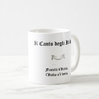 Tasse italienne avec drapeau et début de l'hymne