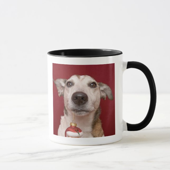 Tasse Jack Russell Terrier tenant l'ornement de Noël (Droite)