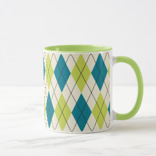 Tasse Jacquard bleu et vert