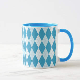 Tasse Jacquard bleu Peacock Petite forme diamant