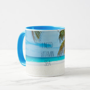 Tasse J'Ai Besoin De Vitamine Mer Tropicale Plage Palm T