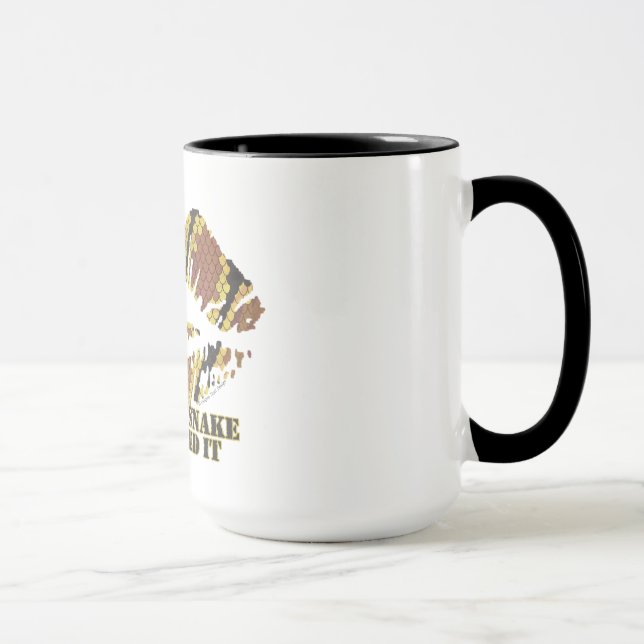 Tasse J'ai embrassé un serpent Brown et l'impression or (Droite)