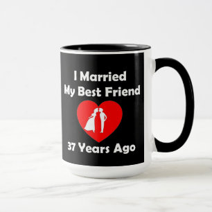 Tasse J'ai épousé mon meilleur ami il y a 37 ans