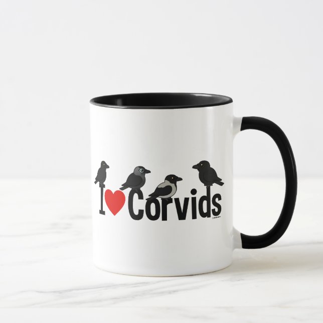 Tasse J'aime Corvids (Droite)