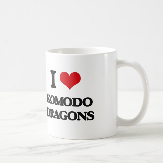 Tasse J'aime des dragons de Komodo (Droite)