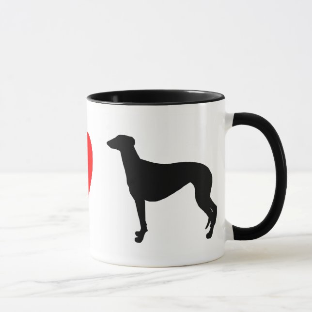 Tasse J'aime des lévriers (Droite)