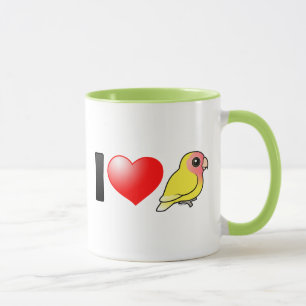 Tasse J'aime des perruches Pêche-faites face par Lutino