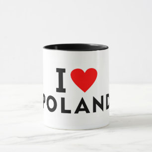 Tasse J'aime la Pologne pays comme voyage de coeur touri