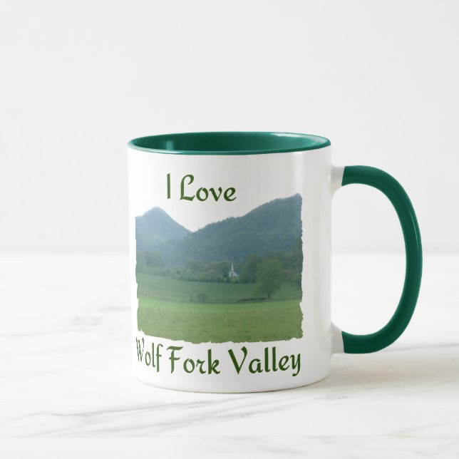 Tasse J'aime la vallée de fourchette de loup (Droite)