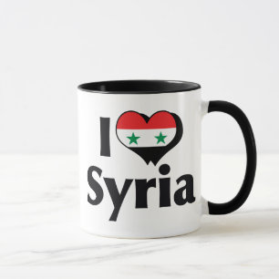 Tasse J'aime le drapeau syrien