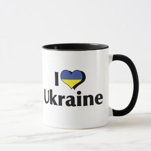 Tasse J'Aime Le Drapeau Ukrainien
