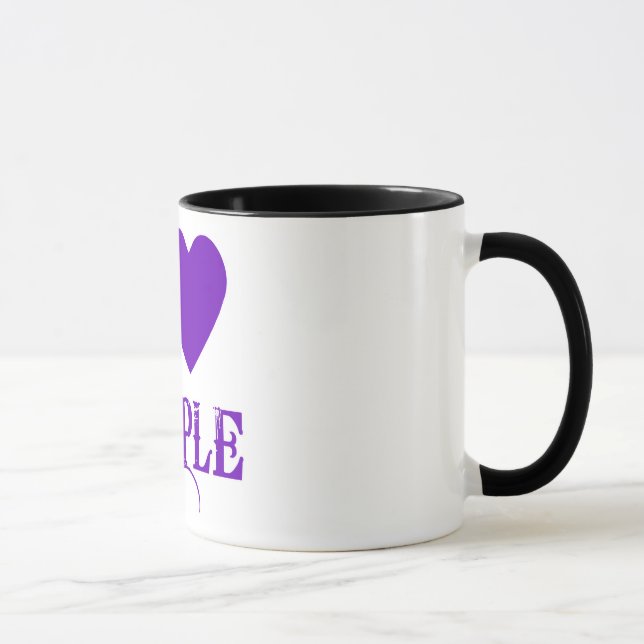 Tasse J'aime le pourpre avec Purple Heart (Droite)