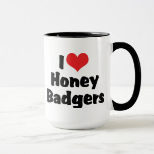 Tasse J'aime les blaireaux de miel à coeur