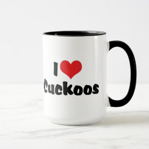 Tasse J'aime les coucous à cœur - Amoureux d'oiseaux cou