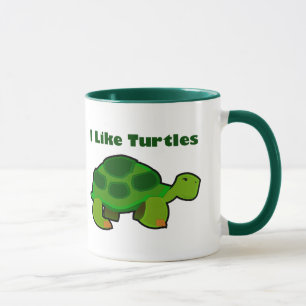 Tasse J'aime les tortues - Noir 11 oz Ringer 