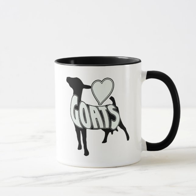 TASSE J'AIME L'ICÔNE DE LOGO DE CHÈVRES (Droite)