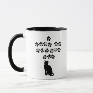 Tasse J'aime mon chat de smoking--Texte noir