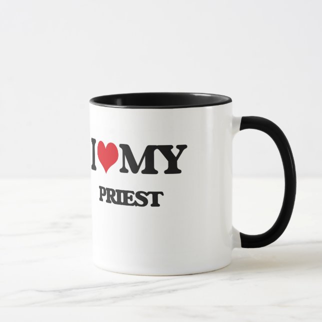 Tasse J'aime mon prêtre (Droite)