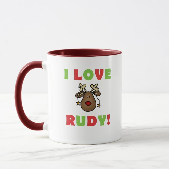 Tasse J'Aime Rudy Reindeer (Gauche)