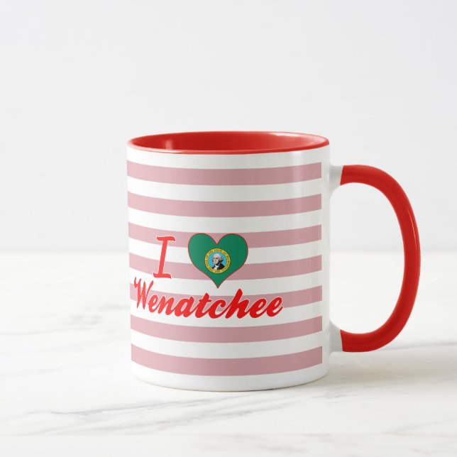 Tasse J'aime Wenatchee, Washington (Droite)