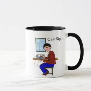 Tasse Jambon féminin - Cheveux noirs courts avec lunette