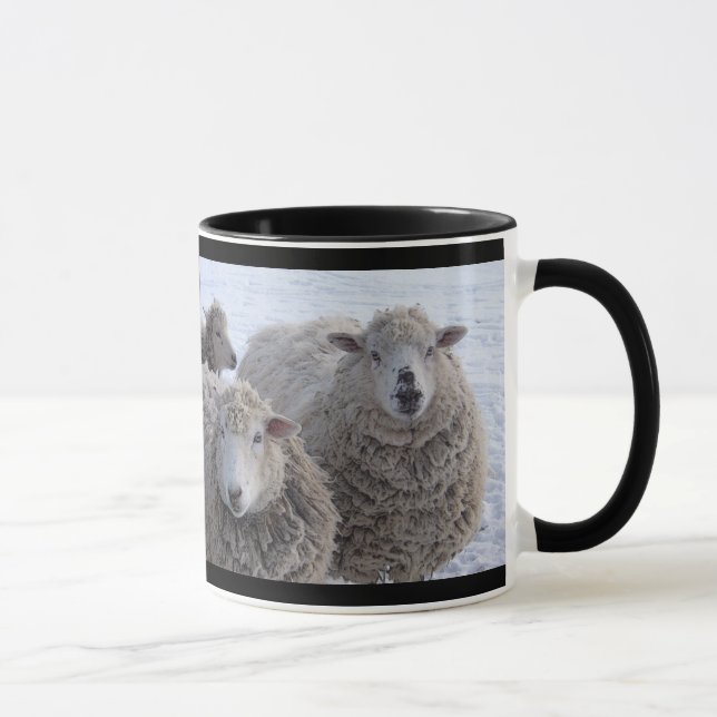 Tasse Janvier Deux Moutons Visages (Droite)