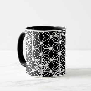 Tasse Japonais Asanoha motif - noir et blanc