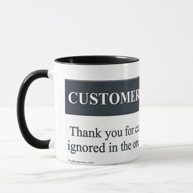 Tasse J'appelle la ligne de service à la clientèle (Gauche)