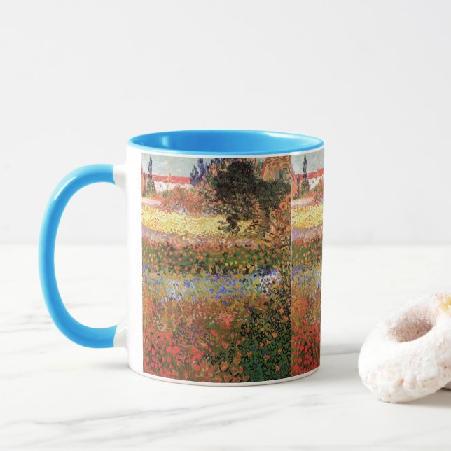 Tasse Jardin de fleurs par Vincent van Gogh (Avec donut)