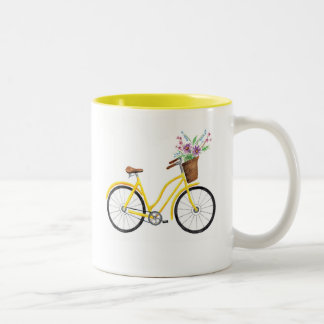 Tasse jaune douce de vélo