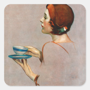 Tasse Java Quadratischer Aufkleber