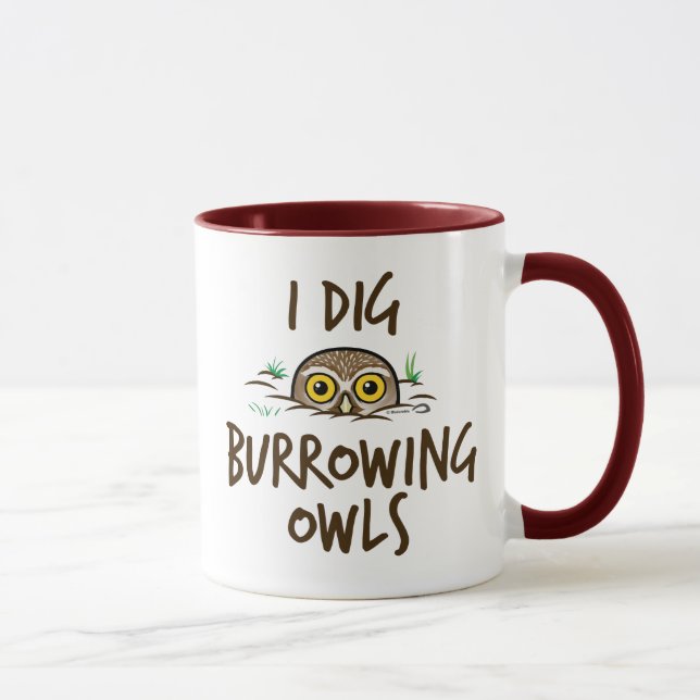Tasse Je creuse creuser des hiboux (Droite)