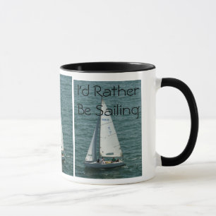 Tasse Je naviguerais plutôt, le voilier blanc