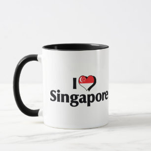 Tasse Je suis amoureux du drapeau de Singapour