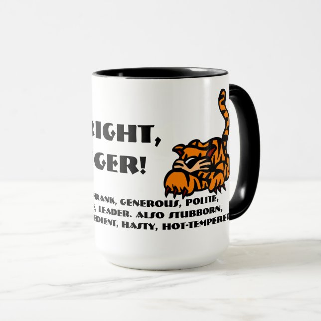 Tasse Je suis un tigre. (Devant droit)