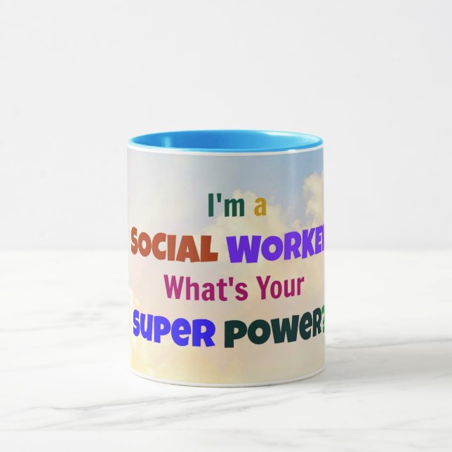 Tasse Je suis un travailleur social. Quel est ton super  (Centre)