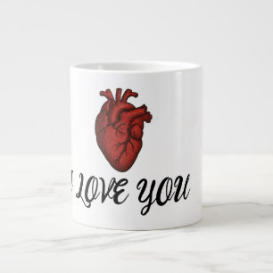 Tasse « Je t'aime » avec un cœur anatomique 