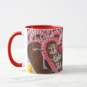 Tasse Je t'aime coeurs de pain d'épice aux vacances
