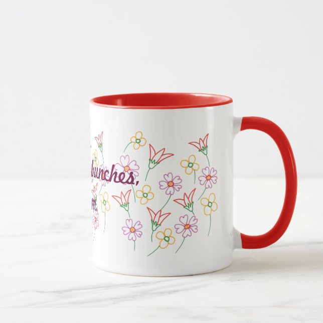 Tasse Je t'aime, maman, bouquet de fleurs (Droite)
