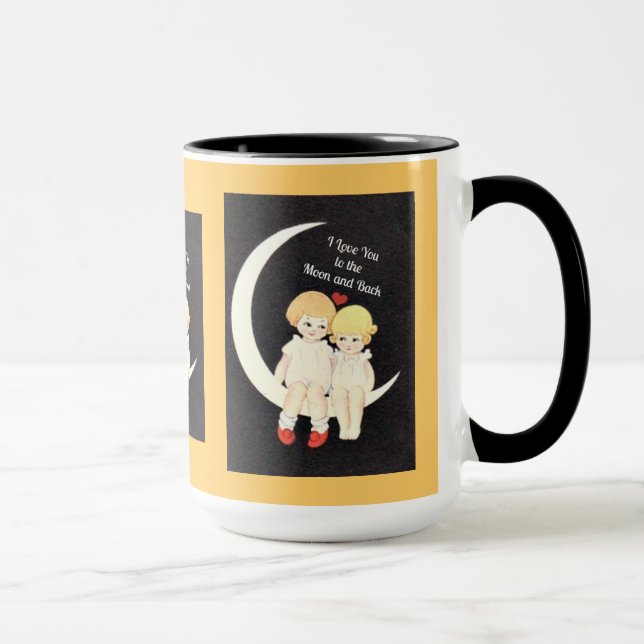 Tasse Je t'aime sur la Lune et de retour (Droite)