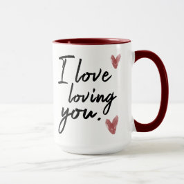 Tasse "Je t'aime" Typographie avec Coeurs