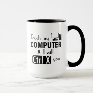 Tasse Je vous couperai geek drôle d'ordinateur de CTRL X